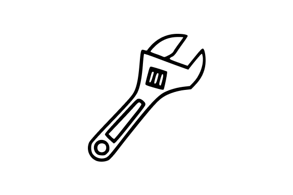 Adjustable Spanner Line Art Clip Art: A Versatile Design Resource