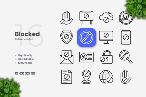 Blocked Icons for Modern Design Needs