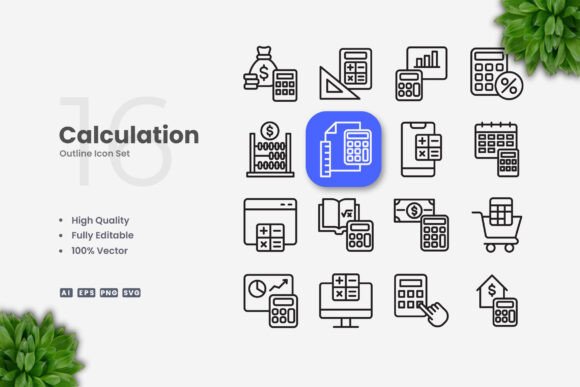 Calculation Icons: Enhancing Visual Communication with Simple and Clean Design