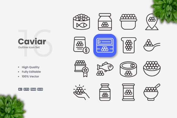Caviar Icons: Simple, Clean, and Versatile Design