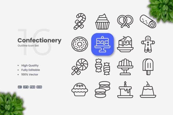 Confectionery Icons: A Simple and Clean Design for Modern Visual Communication