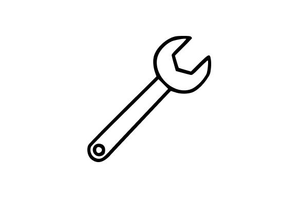 Crescent Wrench Line Art Clip Art