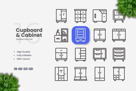 Cupboard and Cabinet Icons: A Versatile Design Solution