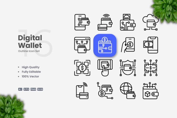 Digital Wallet Icons for Modern Design Workflows