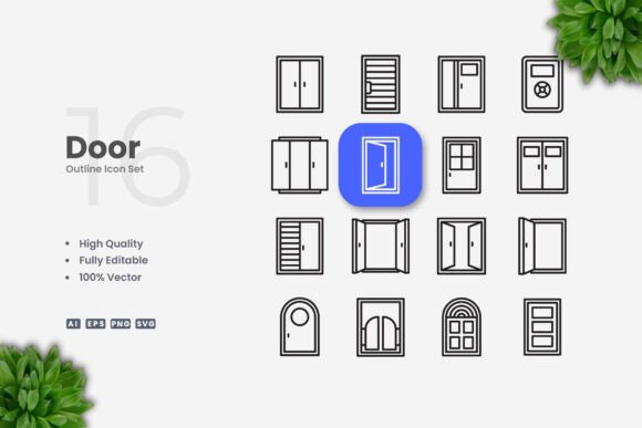 Door Icons: Simple and Clean Design for Modern Digital Needs