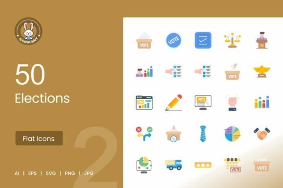 Elections Flat Multicolor Icons