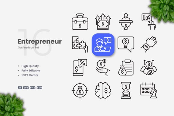 Entrepreneur Icons: Versatile and Professional Design for Every Project