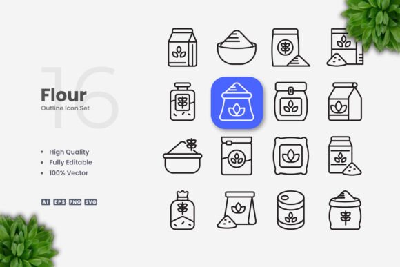 Flour Icons: Simple, Clean, and Perfect for Every Project