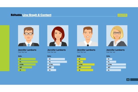 Four Employee Portraits and Skills Bar C: Bringing Data to Life