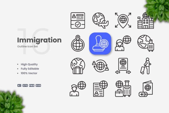 Immigration Icons for Clear Communication