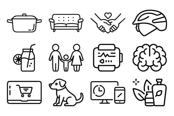 Lifestyle Vector Icon Set – Outline Icon