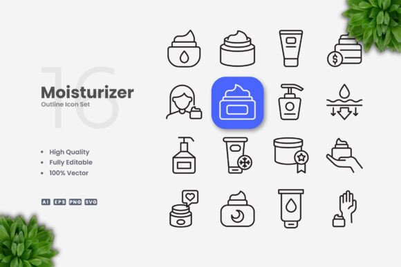 Moisturizer Icons for Streamlined Design Workflows