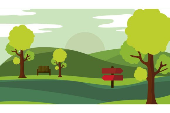 Nature Panorama - Vector Illustration