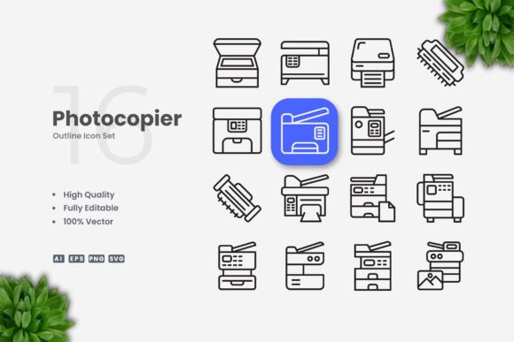 Photocopier Icons for Modern Design Needs