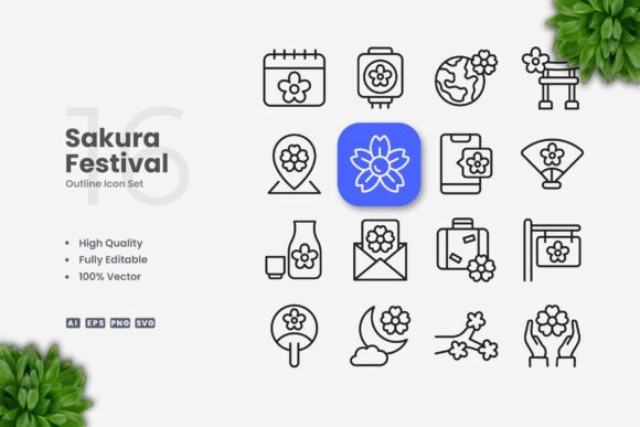 Sakura Festival Icons: A Versatile Design Resource for Modern Projects