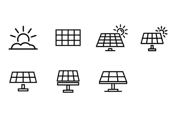Solar Panel and Sun Energy Line Icons – A Comprehensive Overview
