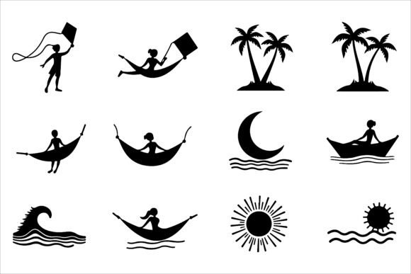 Summer Outdoor Activity Silhouettes