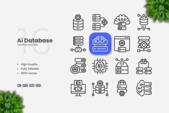 Unlocking Creativity with Ai Database Outline Icons